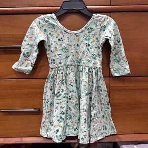 Alice + Ames Floral Kids Casual Dress - Green